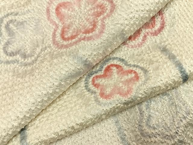 平和屋着物●上質な小紋 総絞り 枝花文 正絹 逸品 AABI9256fy