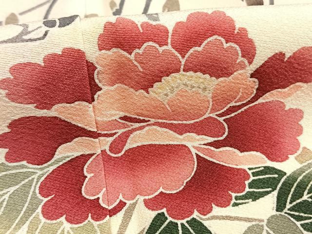 平和屋着物●十日町友禅作家 岡村蒼風 訪問着 枝花文 暈し染め 正絹 逸品 AABI9260fy