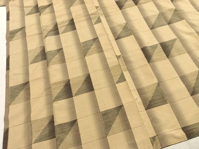 平和屋着物●上質な紬 幾何学文様 正絹 逸品 AABI9269fy