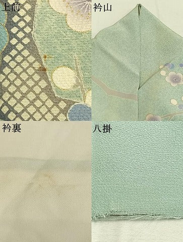 平和屋着物●訪問着 駒刺繍 草花文 金彩 正絹 逸品 AABI9282fy
