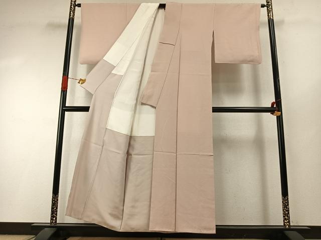 平和屋着物●小毛利作 色無地 灰梅色 正絹 逸品 AABI9284fy