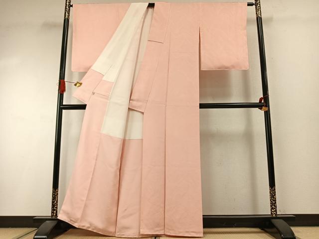 平和屋着物●上質な色無地 網目地紋 虹色 松坂屋扱い 正絹 逸品 未使用 AABI9285fy