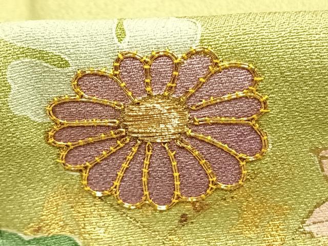 平和屋着物●訪問着 駒刺繍 草花文 暈し染め 金彩 正絹 逸品 AABI9290fy