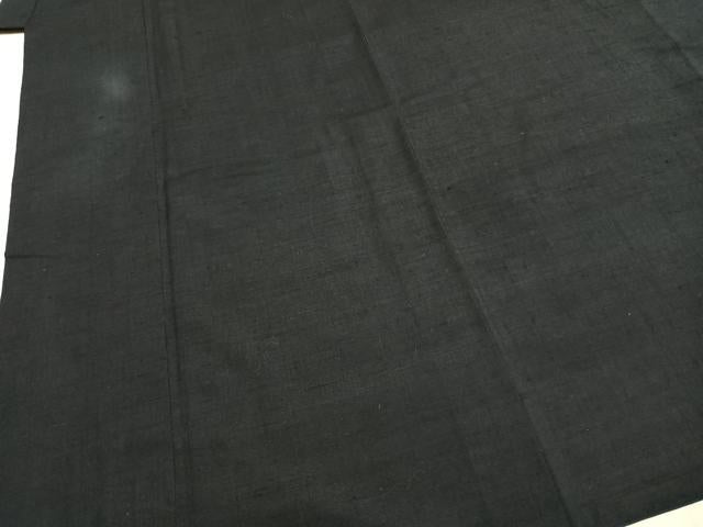 平和屋着物●男性 紬 色無地 藍鉄色 正絹 逸品 AABI9299fy