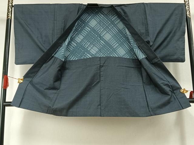 平和屋着物●男性 本場大島紬 アンサンブル 格子 正絹 逸品 AABI9301fy