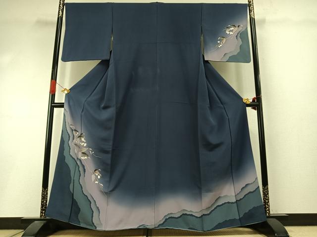 平和屋着物●訪問着 枝花文 暈し染め 正絹 逸品 AABI9302fy