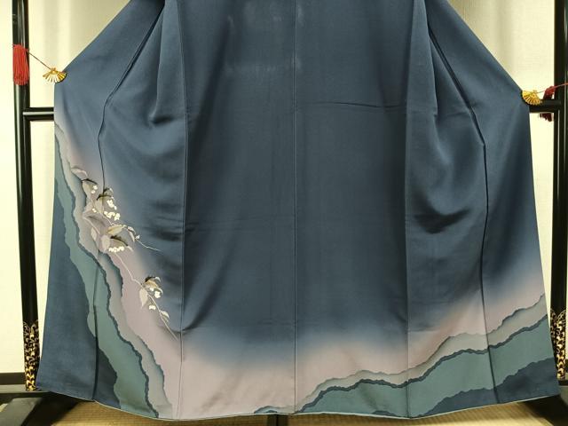 平和屋着物●訪問着 枝花文 暈し染め 正絹 逸品 AABI9302fy