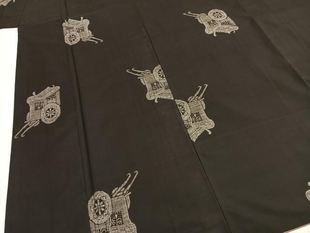 平和屋着物●本場大島紬 カタス9マルキ 地空き 御所車文 正絹 逸品 AABI9307fy