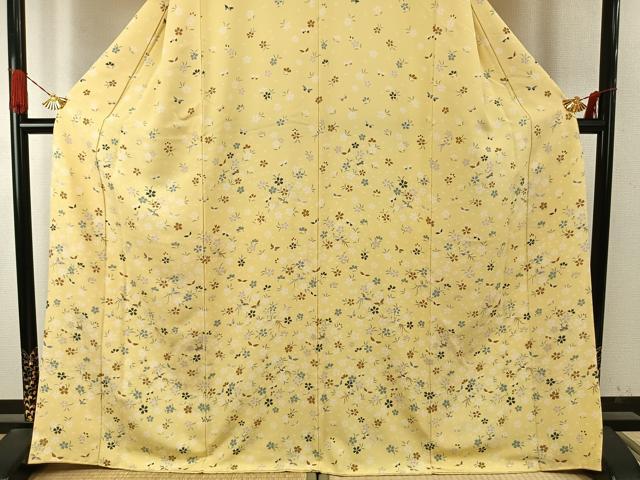 平和屋着物●訪問着 舞蝶花鳥文 正絹 逸品 AABI9317fy