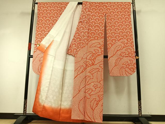 平和屋着物●豪華振袖 総絞り 立波青海波文 やまと誂製 正絹 逸品 AABI9324fy