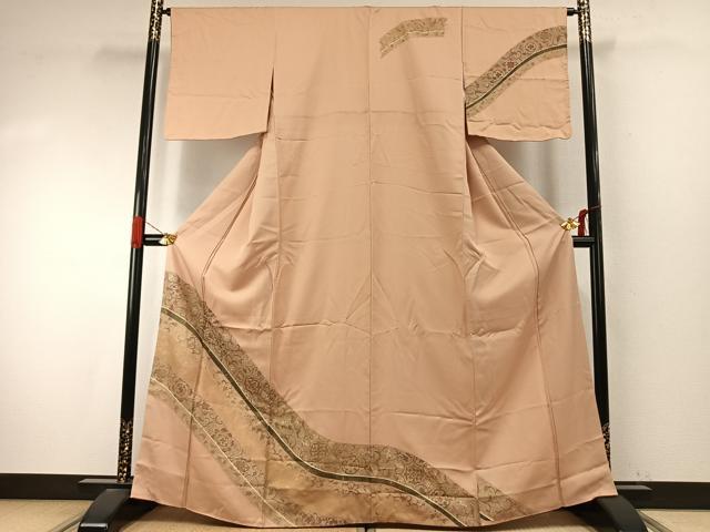 平和屋着物●訪問着 刺繍 花唐草文 金彩 正絹 逸品 AABI9327fy