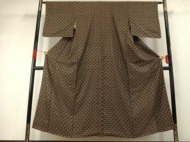 平和屋着物●本場大島紬 菱文 正絹 逸品 未使用 AABI9336fy