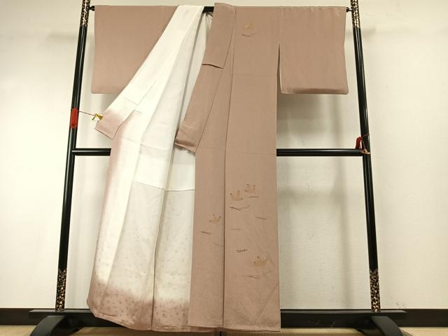 平和屋着物●訪問着 総刺繍 松葉文様 金糸 鬼しぼ縮緬 正絹 逸品 AABI9341fy
