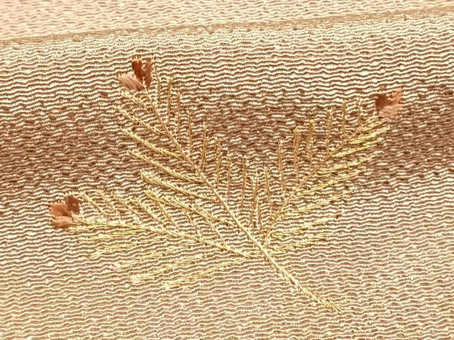 平和屋着物●訪問着 総刺繍 松葉文様 金糸 鬼しぼ縮緬 正絹 逸品 AABI9341fy