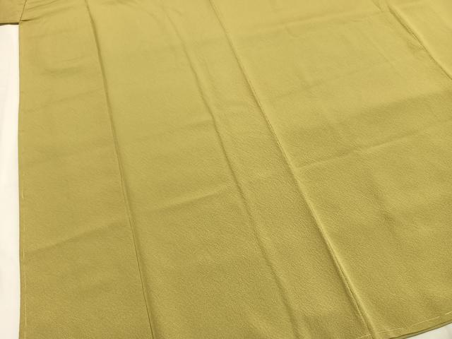 平和屋着物●上質な色無地 鬱金染 青朽葉色 正絹 逸品 未使用 AABI9342fy