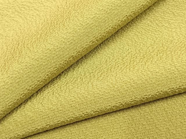 平和屋着物●上質な色無地 鬱金染 青朽葉色 正絹 逸品 未使用 AABI9342fy