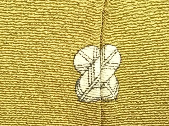 平和屋着物●上質な色無地 鬱金染 青朽葉色 正絹 逸品 未使用 AABI9342fy