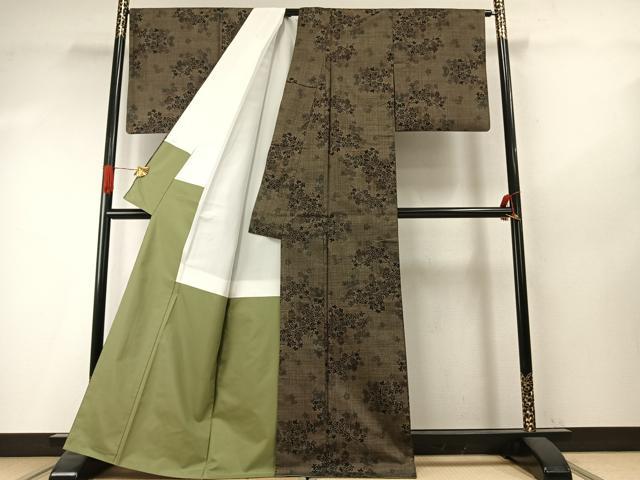 平和屋着物●本場大島紬 一元7マルキ 枝花文 正絹 逸品 AABI9349fy
