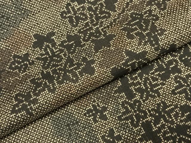 平和屋着物●本場大島紬 一元7マルキ 枝花文 正絹 逸品 AABI9349fy
