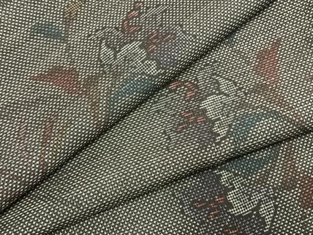 平和屋着物●本場大島紬 カタス9マルキ 草花文 正絹 逸品 未使用 AABI9350fy
