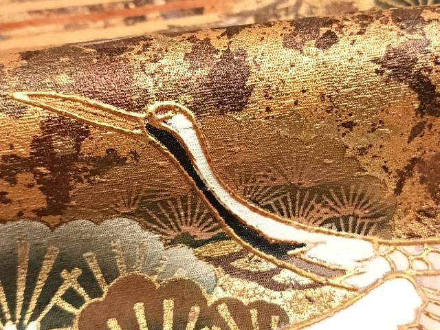 平和屋着物●豪華振袖 花鳥文 暈し染め 金彩 正絹 逸品 AABI9353fy