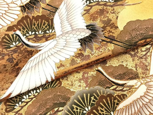 平和屋着物●豪華振袖 花鳥文 暈し染め 金彩 正絹 逸品 AABI9353fy