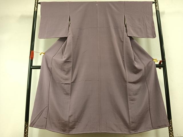 平和屋着物●上質な色無地 薄葡萄色 正絹 逸品 未使用 AABI9354fy