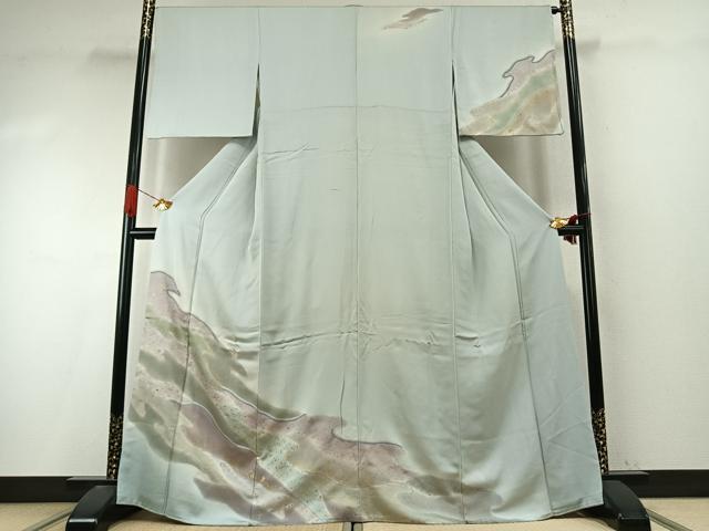 平和屋着物●訪問着 流水箔散らし文 暈し染め 金銀彩 正絹 逸品 AABI9355fy