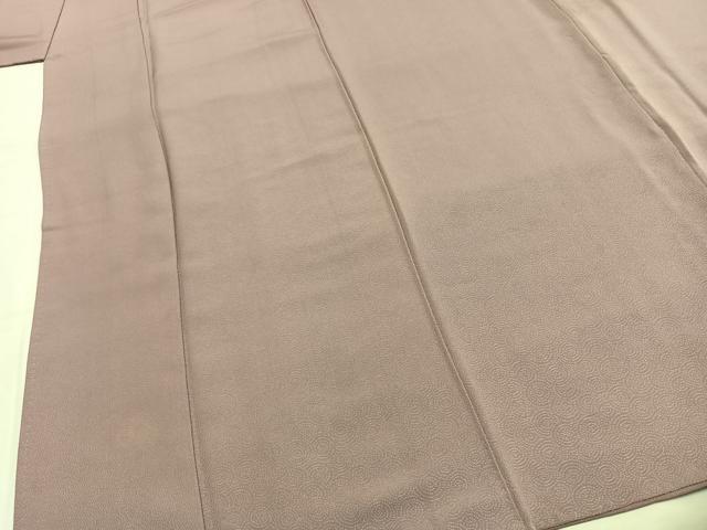 平和屋着物●上質な色無地 渦巻地紋 紅藤色 正絹 逸品 AABI9356fy