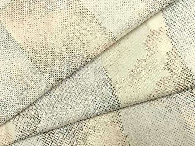 平和屋着物●本場大島紬 白大島 カタス7マルキ 市松文様 正絹 逸品 AABI9357fy