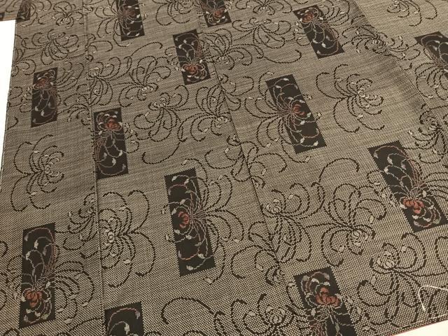 平和屋着物●本場大島紬 一元7マルキ 舞花文 正絹 逸品 未使用 AABI9371fy