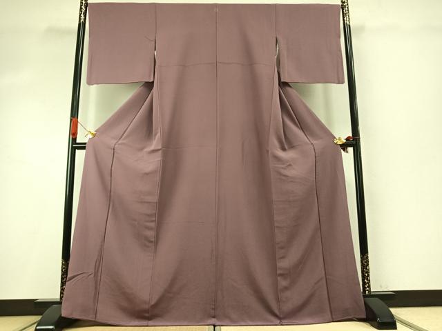平和屋着物●上質な色無地 梅鼠色 正絹 逸品 AABI9377fy