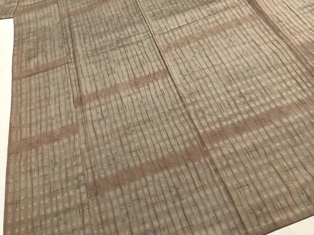 平和屋着物●上質な紬 杢目絞り 絣柄 鈴乃屋扱い 正絹 逸品 AABI9388fy