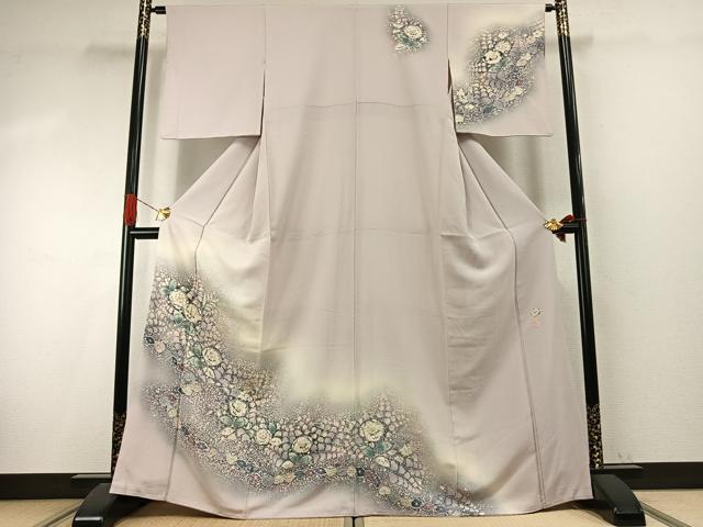 平和屋着物●越後十日町の一流染匠 桐屋・翠山工房 訪問着 絞り 辻が花 暈し染め 正絹 逸品 AABI9390fy