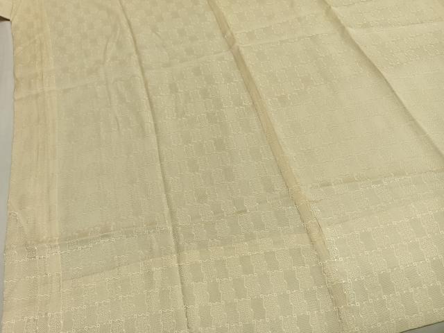 平和屋着物●長襦袢 無双仕立て 市松地紋 鳥の子色 正絹 逸品 AABI9392fy