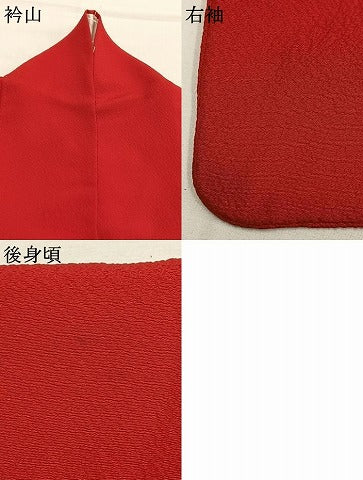 平和屋着物●ファッションデザイナー 花井幸子 色無地 茜色 ロング丈 正絹 逸品 AABI9395fy