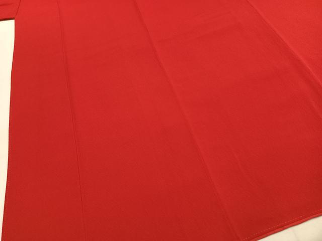 平和屋着物●ファッションデザイナー 花井幸子 色無地 茜色 ロング丈 正絹 逸品 AABI9395fy