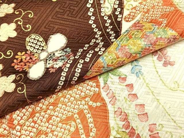 平和屋着物●創業460年・千總 小紋 花唐草文 金彩 正絹 逸品 AABI9396fy