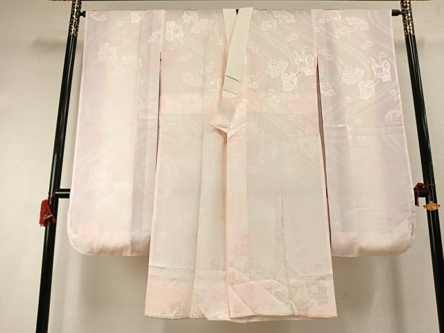 平和屋着物●振袖用長襦袢 無双仕立て 御所車花地紋 暈し染め 正絹 逸品 AABI9401fy