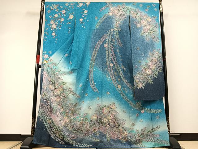 平和屋着物●豪華振袖 絞り 辻が花 暈し染め 金銀彩 正絹 逸品 AABI9407fy