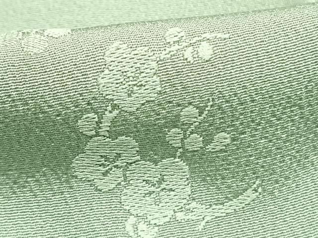 平和屋着物●本加賀友禅作家 柿本市郎監修 色無地 草花地紋 錆青磁色 三越扱い 正絹 逸品 AABI9411fy