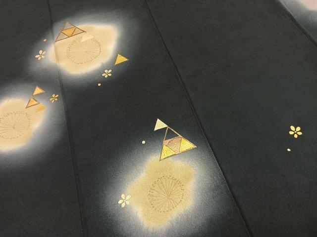 平和屋着物●訪問着 作家物 舞花文 暈し染め 金彩 正絹 逸品 AABI9418fy