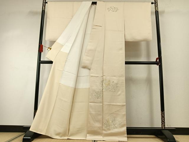 平和屋着物●訪問着 総刺繍 花鳥文 正絹 逸品 AABI9428fy