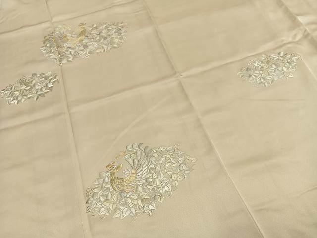 平和屋着物●訪問着 総刺繍 花鳥文 正絹 逸品 AABI9428fy