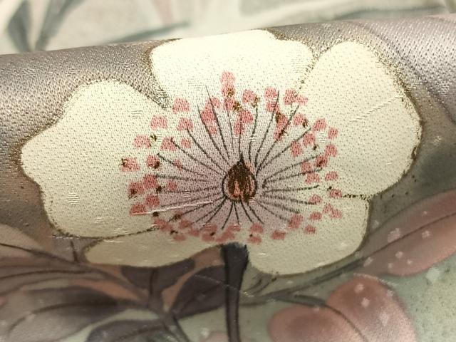 平和屋着物●訪問着 手描き 草花文 金彩 ロング丈 正絹 逸品 AABI9435fy