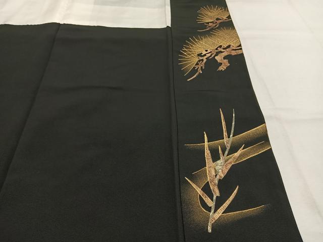 平和屋着物●豪華黒留袖 作家物 鯉 枝松文 金銀彩 正絹 逸品 未使用 AABI9440fy