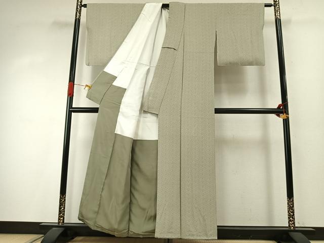 平和屋着物●伝統工芸士 砂川健一 江戸小紋 幾何学文様 正絹 逸品 AABI9444fy