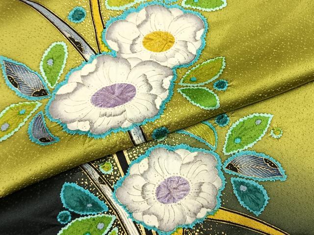 平和屋着物●豪華振袖 絞り 辻が花 暈し染め 金彩 正絹 逸品 AABI9449fy