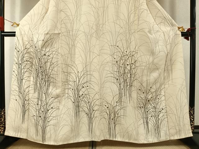 平和屋着物●訪問着 刺繍 草花文 正絹 逸品 未使用 AABI9452fy