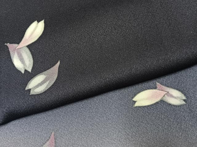 平和屋着物●豪華振袖 舞桜文 暈し染め 正絹 逸品 AABI9453fy